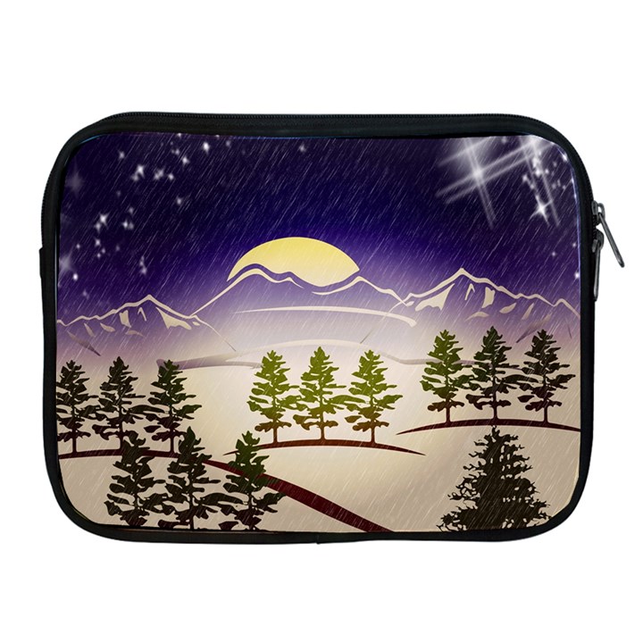 Background Christmas Snow Figure Apple iPad 2/3/4 Zipper Cases