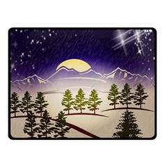 Background Christmas Snow Figure Double Sided Fleece Blanket (Small) 