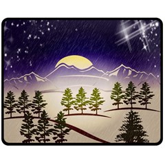 Background Christmas Snow Figure Double Sided Fleece Blanket (Medium) 