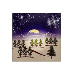 Background Christmas Snow Figure Satin Bandana Scarf