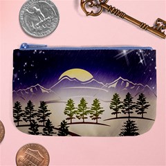 Background Christmas Snow Figure Large Coin Purse