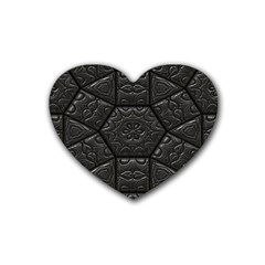 Emboss Luxury Artwork Depth Rubber Coaster (Heart) 