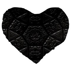 Emboss Luxury Artwork Depth Large 19  Premium Heart Shape Cushions