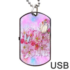 Nice Nature Flowers Plant Ornament Dog Tag Usb Flash (two Sides) by Nexatart