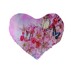 Nice Nature Flowers Plant Ornament Standard 16  Premium Heart Shape Cushions by Nexatart