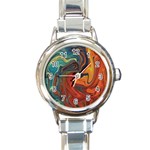 Creativity Abstract Art Round Italian Charm Watch Front