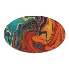 Creativity Abstract Art Oval Magnet by Nexatart