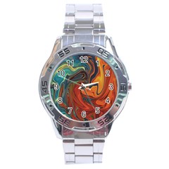 Creativity Abstract Art Stainless Steel Analogue Watch by Nexatart