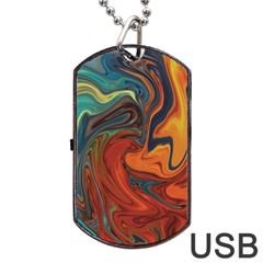 Creativity Abstract Art Dog Tag Usb Flash (one Side) by Nexatart