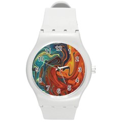 Creativity Abstract Art Round Plastic Sport Watch (m) by Nexatart