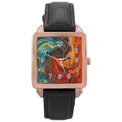 Creativity Abstract Art Rose Gold Leather Watch  by Nexatart