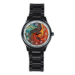 Creativity Abstract Art Stainless Steel Round Watch by Nexatart