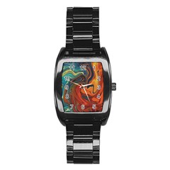 Creativity Abstract Art Stainless Steel Barrel Watch by Nexatart