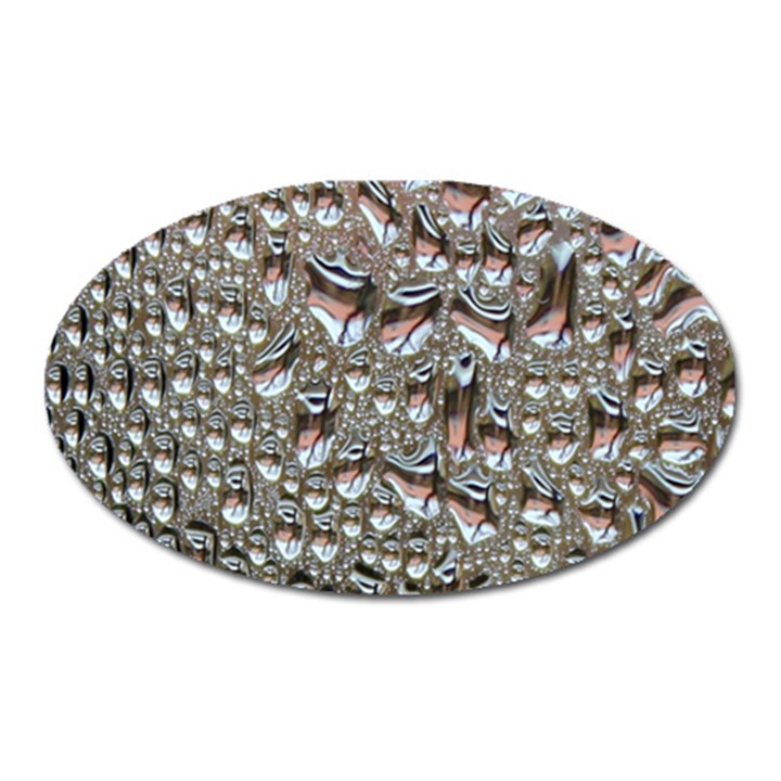 Droplets Pane Drops Of Water Oval Magnet