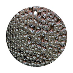 Droplets Pane Drops Of Water Round Ornament (two Sides) by Nexatart