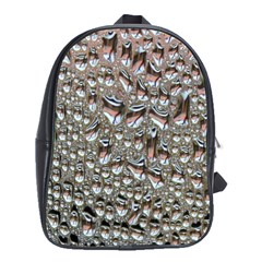 Droplets Pane Drops Of Water School Bag (large) by Nexatart