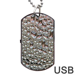 Droplets Pane Drops Of Water Dog Tag Usb Flash (two Sides) by Nexatart