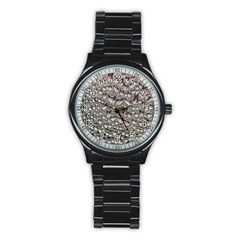 Droplets Pane Drops Of Water Stainless Steel Round Watch by Nexatart