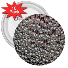 Droplets Pane Drops Of Water 3  Buttons (10 Pack)  by Nexatart