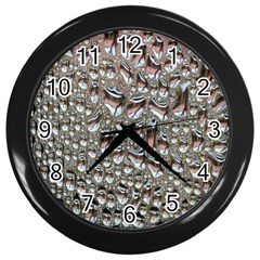 Droplets Pane Drops Of Water Wall Clocks (black) by Nexatart