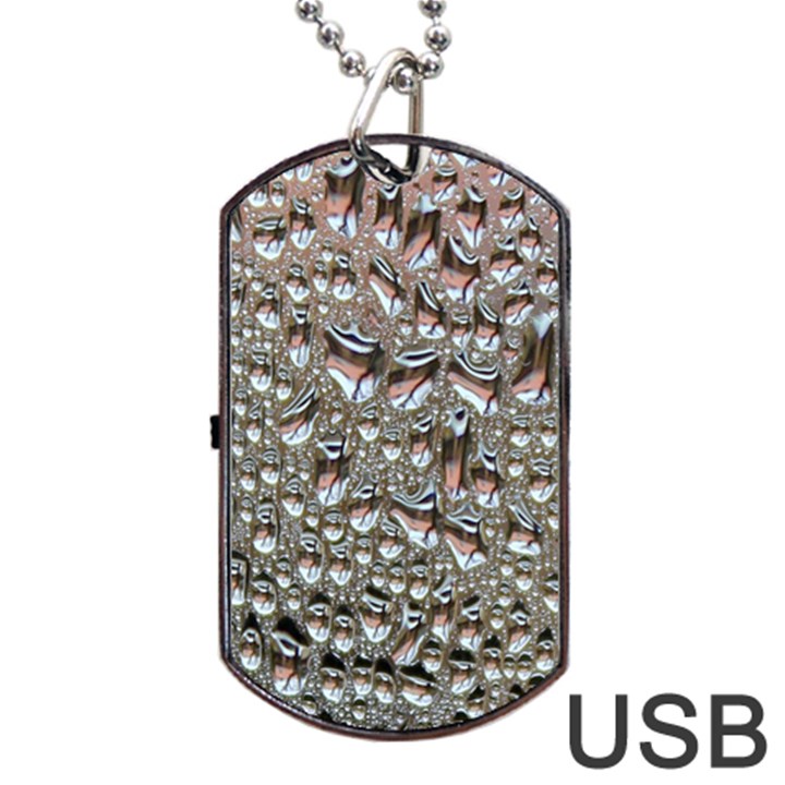 Droplets Pane Drops Of Water Dog Tag USB Flash (One Side)