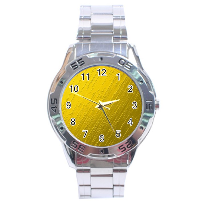 Golden Texture Rough Canvas Golden Stainless Steel Analogue Watch