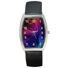 Abstract Pattern Art Wallpaper Barrel Style Metal Watch by Nexatart