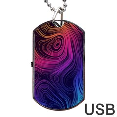 Abstract Pattern Art Wallpaper Dog Tag Usb Flash (two Sides) by Nexatart