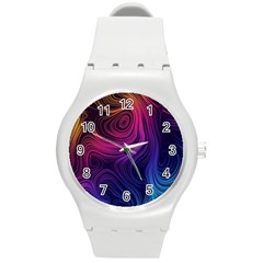 Abstract Pattern Art Wallpaper Round Plastic Sport Watch (m) by Nexatart