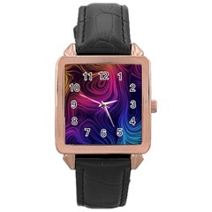 Abstract Pattern Art Wallpaper Rose Gold Leather Watch  by Nexatart