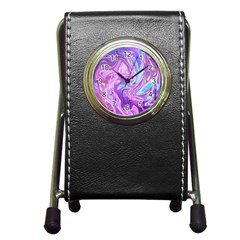 Abstract Art Texture Form Pattern Pen Holder Desk Clocks by Nexatart