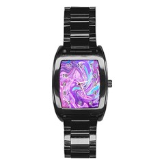 Abstract Art Texture Form Pattern Stainless Steel Barrel Watch by Nexatart