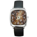 Rusty Texture Pattern Daniel Square Metal Watch Front