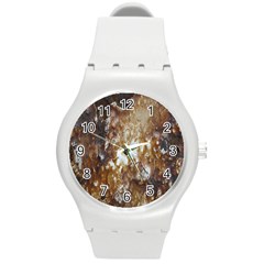 Rusty Texture Pattern Daniel Round Plastic Sport Watch (M)