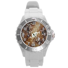 Rusty Texture Pattern Daniel Round Plastic Sport Watch (L)