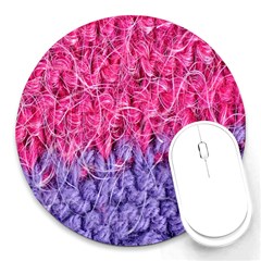 Wool Knitting Stitches Thread Yarn Round Mousepads