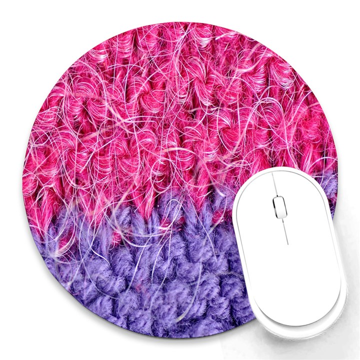 Wool Knitting Stitches Thread Yarn Round Mousepads