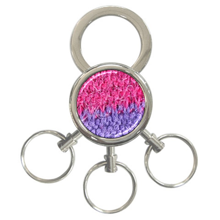 Wool Knitting Stitches Thread Yarn 3-Ring Key Chains