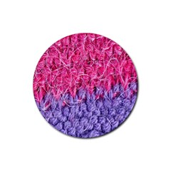 Wool Knitting Stitches Thread Yarn Rubber Round Coaster (4 Pack)  by Nexatart