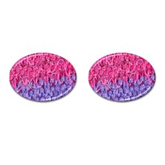 Wool Knitting Stitches Thread Yarn Cufflinks (Oval)