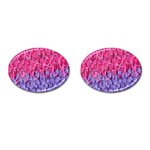 Wool Knitting Stitches Thread Yarn Cufflinks (Oval) Front(Pair)