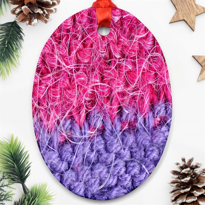 Wool Knitting Stitches Thread Yarn Oval Ornament (Two Sides)