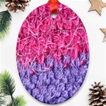 Wool Knitting Stitches Thread Yarn Oval Ornament (Two Sides) Back