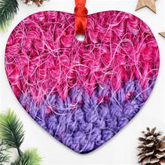 Wool Knitting Stitches Thread Yarn Heart Ornament (Two Sides)