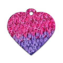 Wool Knitting Stitches Thread Yarn Dog Tag Heart (One Side)