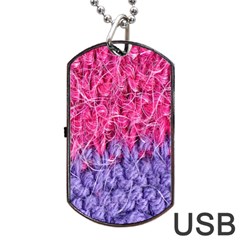 Wool Knitting Stitches Thread Yarn Dog Tag Usb Flash (one Side) by Nexatart