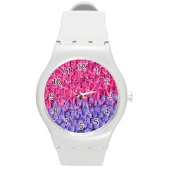 Wool Knitting Stitches Thread Yarn Round Plastic Sport Watch (M)