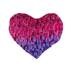 Wool Knitting Stitches Thread Yarn Standard 16  Premium Flano Heart Shape Cushions