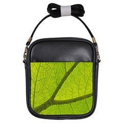 Green Leaf Plant Nature Structure Girls Sling Bags by Nexatart