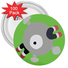 Magnemite (blue) 3  Buttons (100 Pack)  by SamEarl13